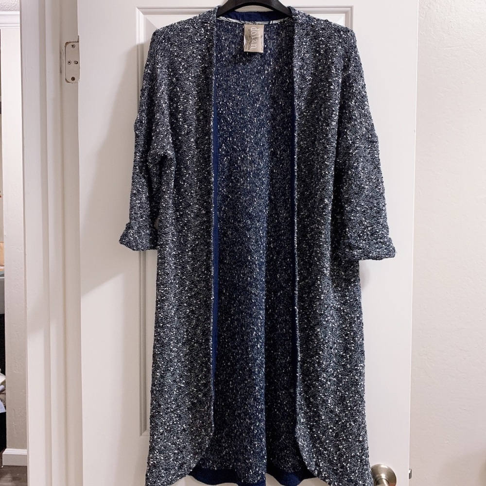 Anthropologie blue long Cardigan
